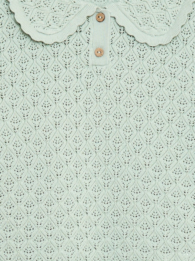 Polo a maniche corte in maglia traforata Blu - Kiabi
