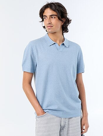 Polo a maniche corte in maglia traforata