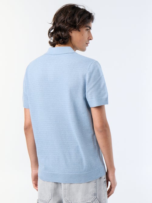 Polo a maniche corte in maglia traforata - Kiabi