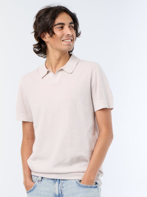 Polo a maniche corte in maglia traforata - Kiabi