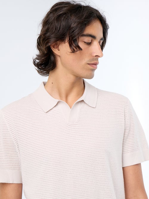 Polo a maniche corte in maglia traforata - Kiabi