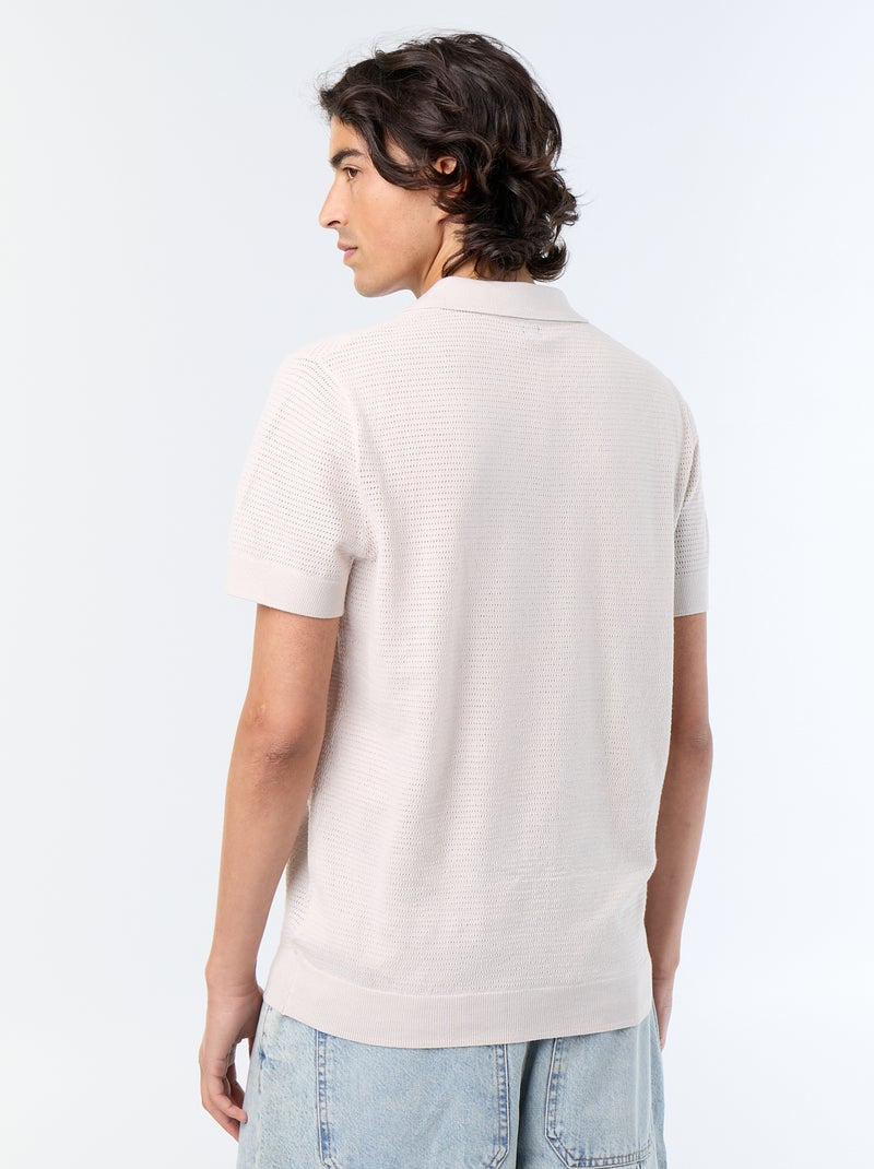 Polo a maniche corte in maglia traforata Grigio - Kiabi