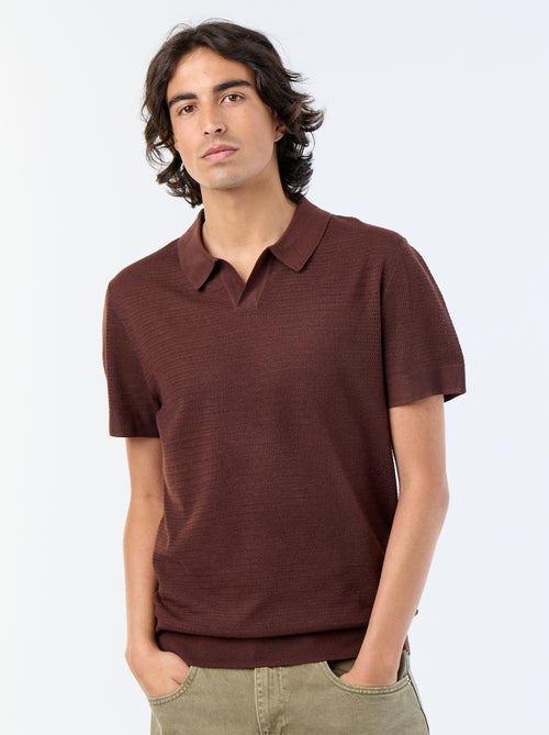 Polo a maniche corte in maglia traforata - Kiabi