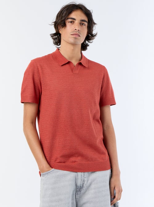 Polo a maniche corte in maglia traforata - Kiabi