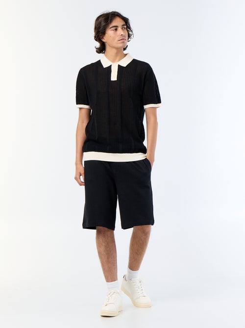 Polo a maniche corte in maglia traforata - Kiabi