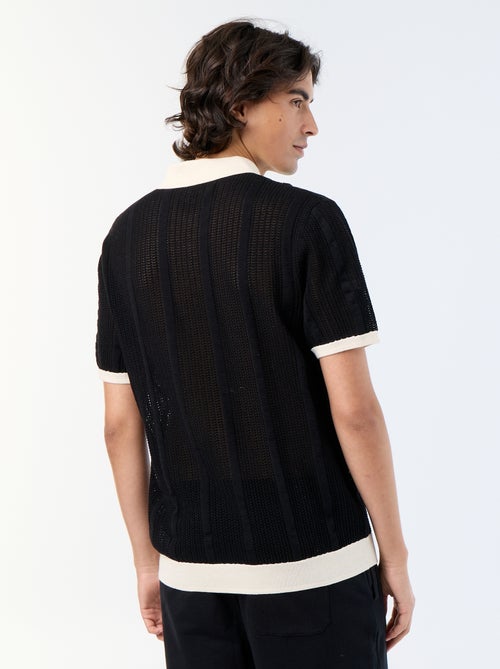 Polo a maniche corte in maglia traforata - Kiabi