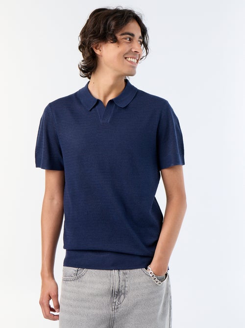 Polo a maniche corte in maglia traforata - Kiabi