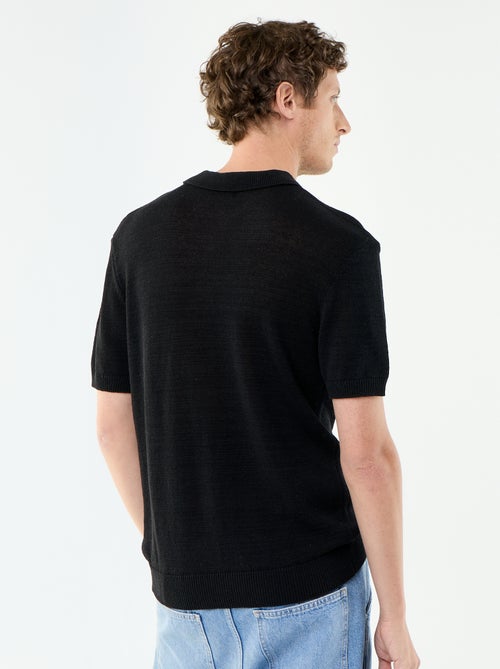 Polo a maniche corte in maglia traforata - Kiabi