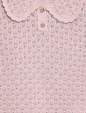 Polo a maniche corte in maglia traforata