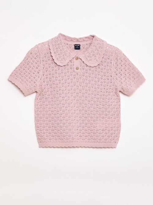 Polo a maniche corte in maglia traforata - Kiabi