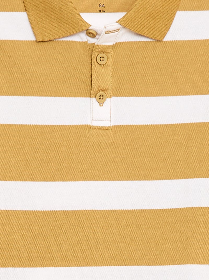 Polo a maniche corte in piqué di cotone Beige - Kiabi