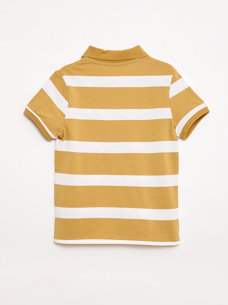 Polo a maniche corte in piqué di cotone Beige - Kiabi