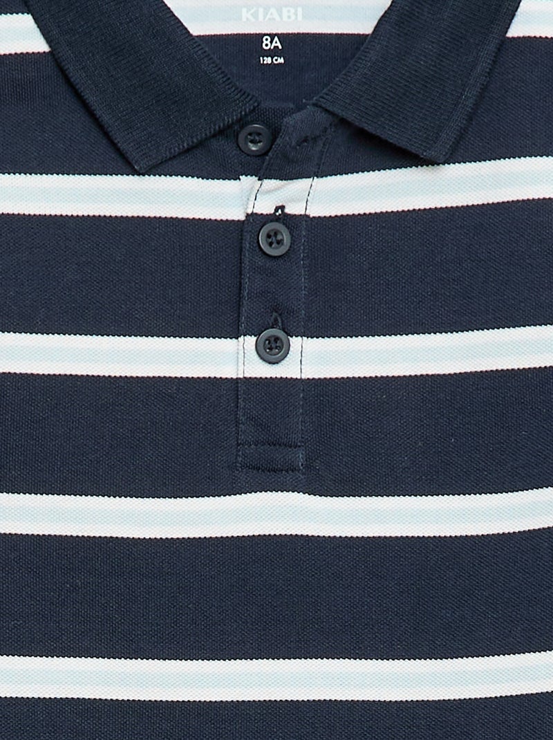 Polo a maniche corte in piqué di cotone Blu - Kiabi