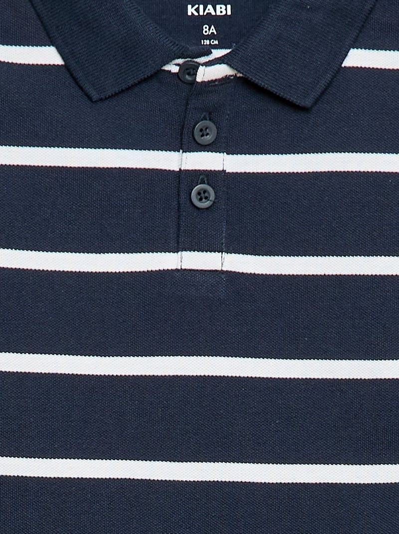 Polo a maniche corte in piqué di cotone Blu - Kiabi