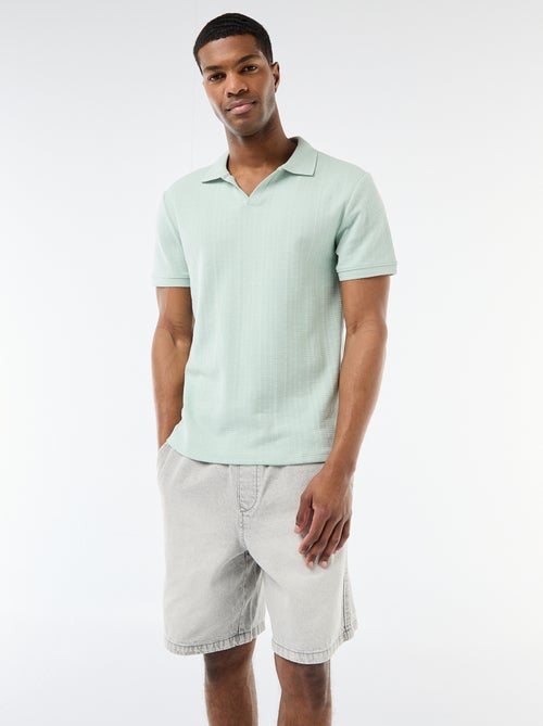 Polo a maniche corte in tessuto a nido d'ape - Kiabi Polo a maniche corte in tessuto a nido d'ape - Kiabi