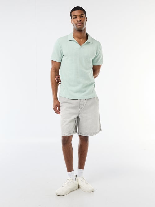 Polo a maniche corte in tessuto a nido d'ape - Kiabi Polo a maniche corte in tessuto a nido d'ape - Kiabi