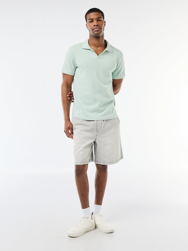 Polo a maniche corte in tessuto a nido d'ape Blu - Kiabi