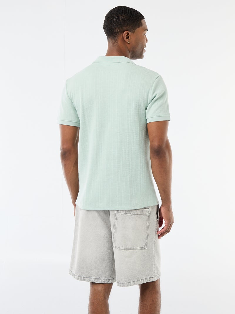 Polo a maniche corte in tessuto a nido d'ape Blu - Kiabi