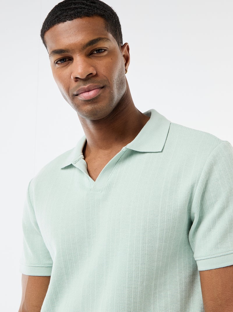 Polo a maniche corte in tessuto a nido d'ape Blu - Kiabi