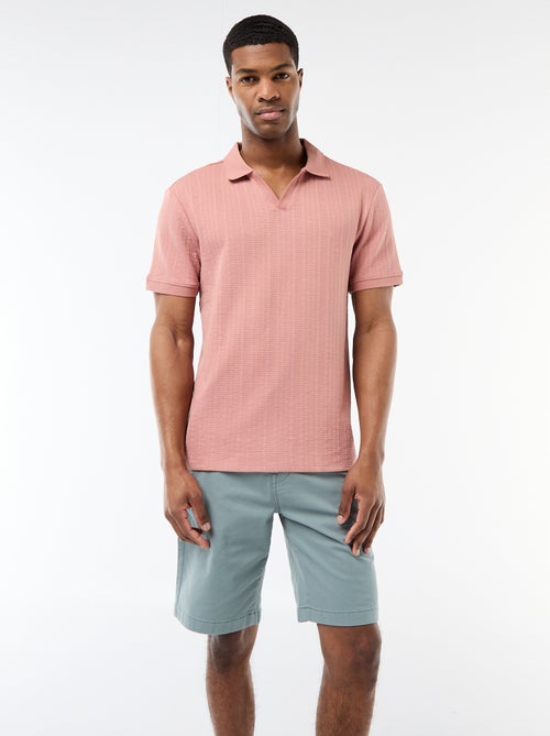 Polo a maniche corte in tessuto a nido d'ape - Kiabi Polo a maniche corte in tessuto a nido d'ape - Kiabi