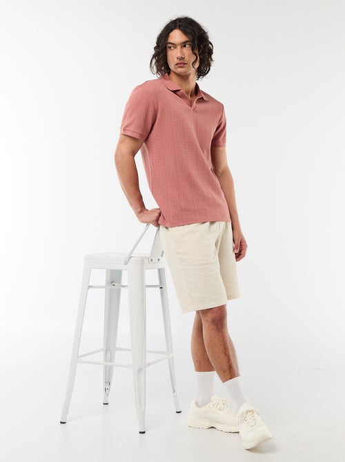 Polo a maniche corte in tessuto a nido d'ape - Kiabi