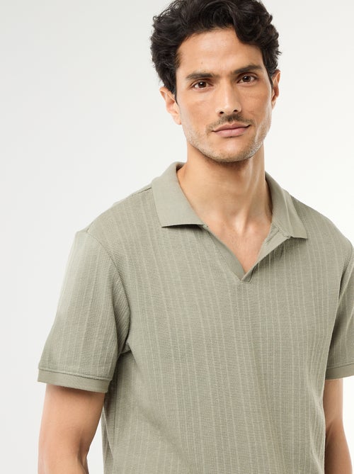 Polo a maniche corte in tessuto a nido d'ape - Kiabi Polo a maniche corte in tessuto a nido d'ape - Kiabi