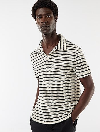 Polo a maniche corte in tessuto fantasia