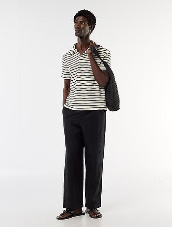 Polo a maniche corte in tessuto fantasia