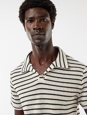 Polo a maniche corte in tessuto fantasia