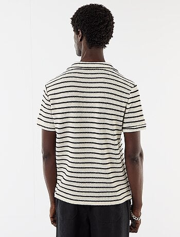 Polo a maniche corte in tessuto fantasia