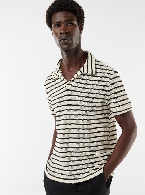 Polo a maniche corte in tessuto fantasia - Kiabi