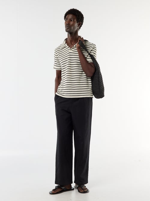 Polo a maniche corte in tessuto fantasia - Kiabi