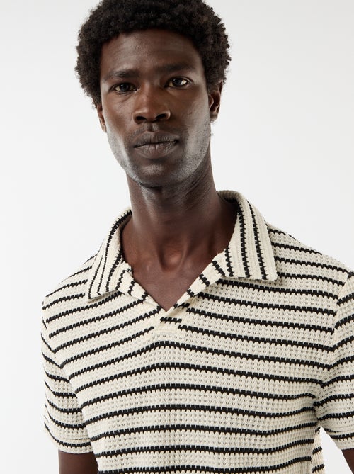 Polo a maniche corte in tessuto fantasia - Kiabi