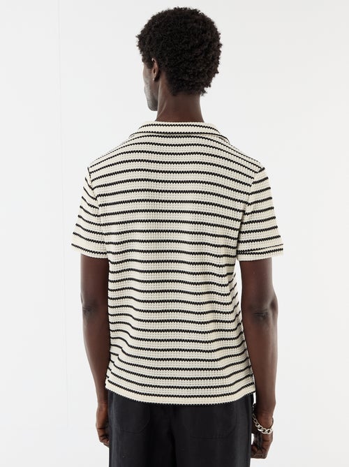 Polo a maniche corte in tessuto fantasia - Kiabi