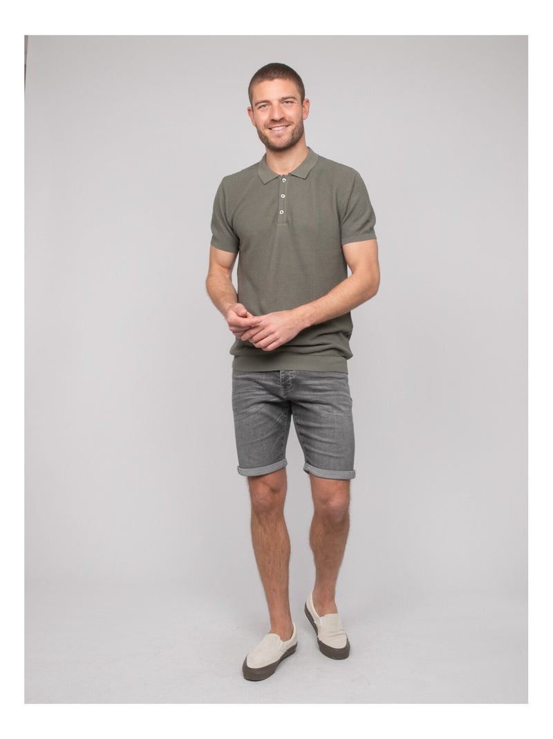 Polo a maniche corte puro cotone ARTAK Verde kaki chiaro - Kiabi