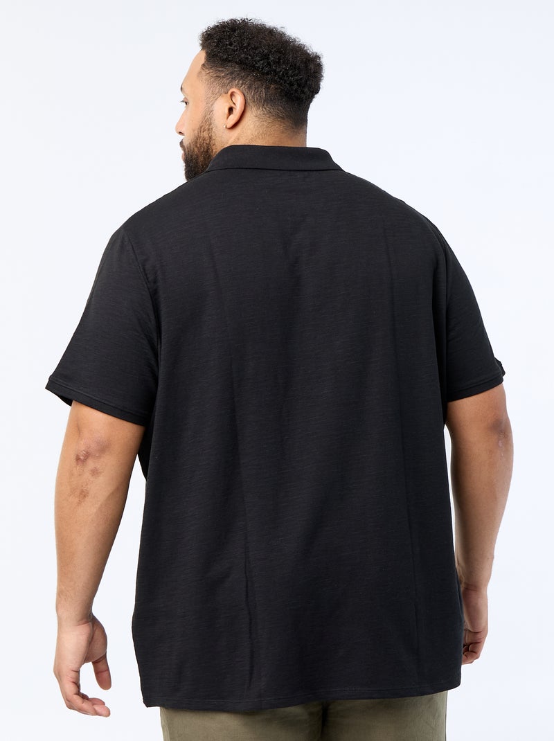 Polo a maniche corte tinta unita Nero - Kiabi