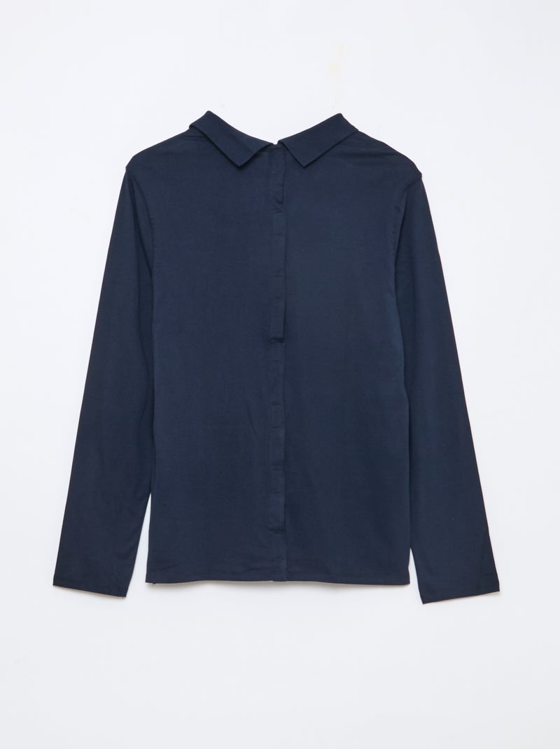 Polo a maniche lunghe - collezione facile da indossare Blu - Kiabi