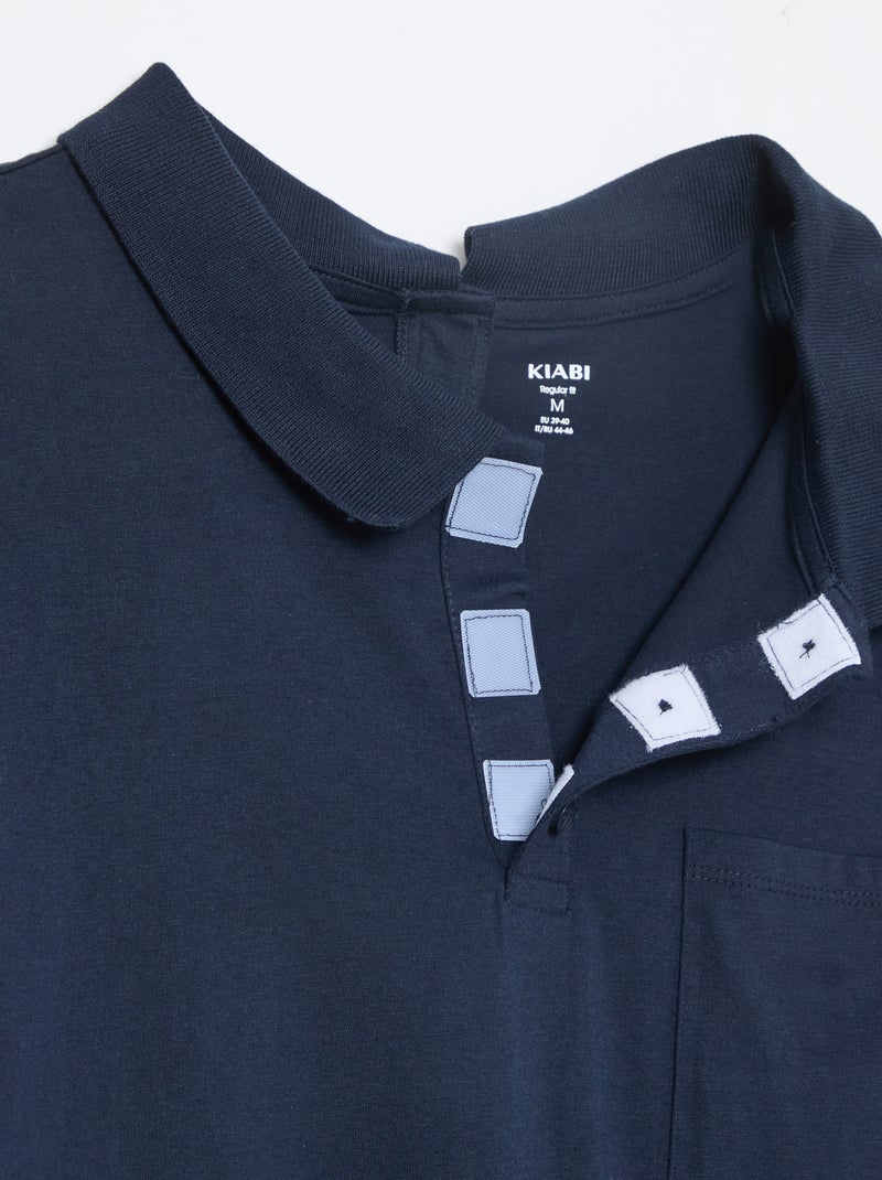 Polo a maniche lunghe - collezione facile da indossare Blu - Kiabi