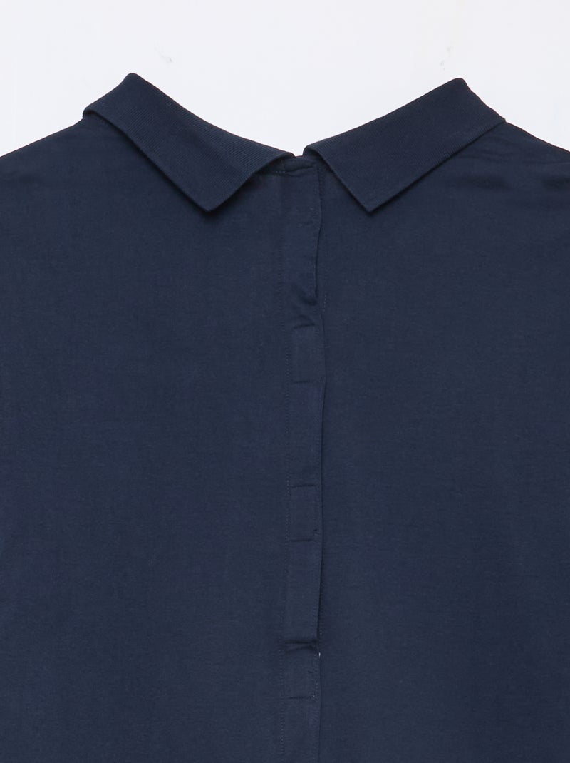 Polo a maniche lunghe - collezione facile da indossare Blu - Kiabi