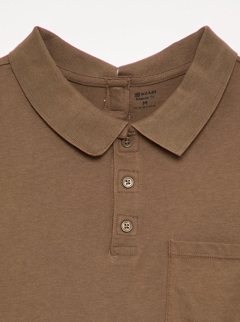 Polo a maniche lunghe - collezione facile da indossare Marrone - Kiabi