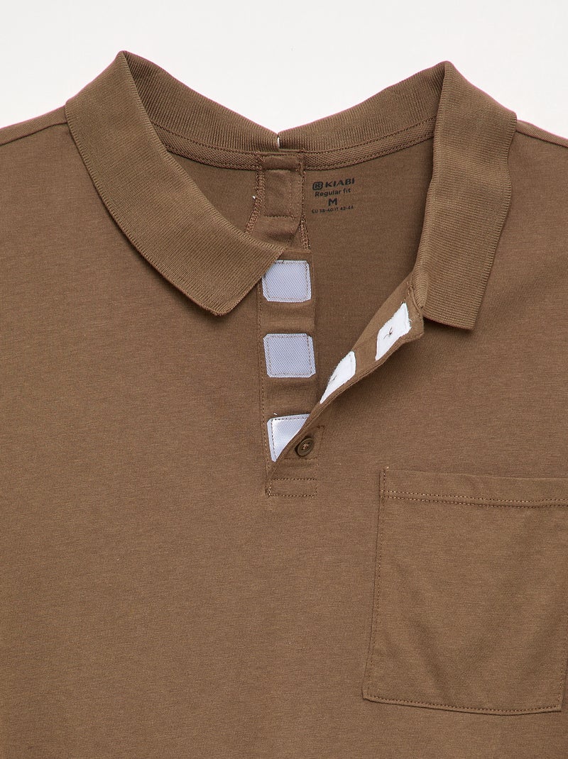 Polo a maniche lunghe - collezione facile da indossare Marrone - Kiabi