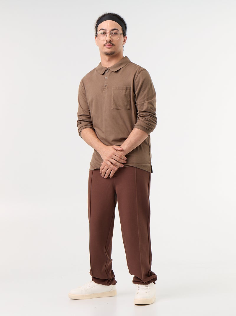 Polo a maniche lunghe - collezione facile da indossare Marrone - Kiabi