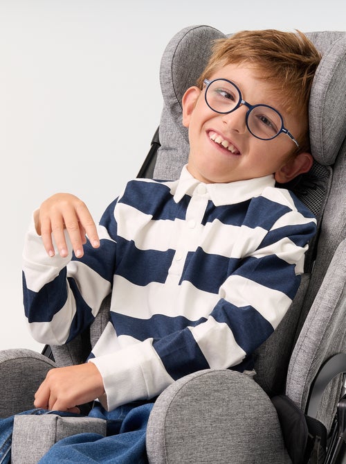 Polo a maniche lunghe a righe - collezione facile da indossare - Kiabi