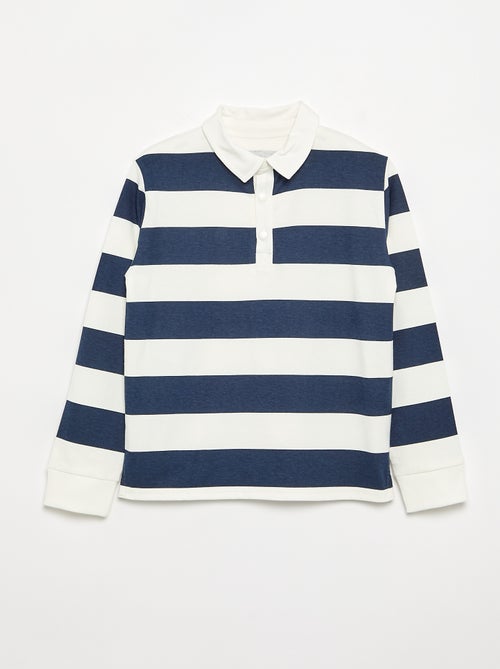 Polo a maniche lunghe a righe - collezione facile da indossare - Kiabi