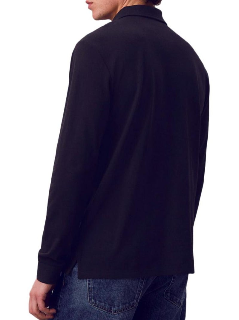 Polo a maniche lunghe da uomo Calvin Klein in piqué casual Nero - Kiabi