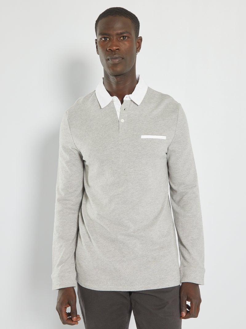Polo a maniche lunghe GRIGIO - Kiabi