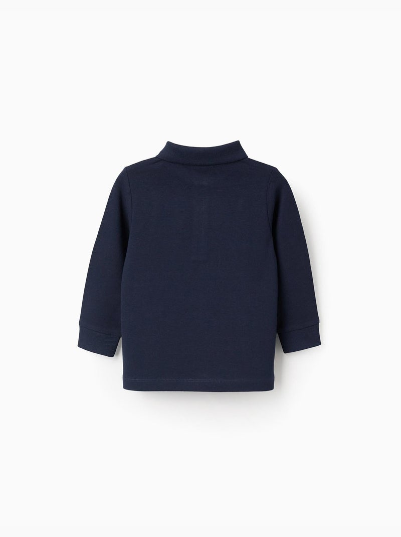 Polo a maniche lunghe in cotone Blu scuro - Kiabi