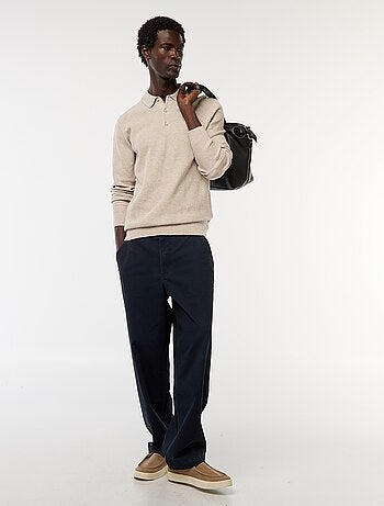 Polo a maniche lunghe in maglia fantasia