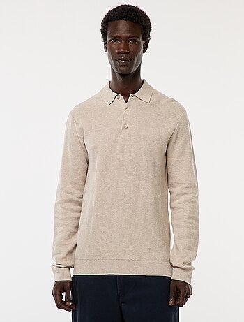 Polo a maniche lunghe in maglia fantasia