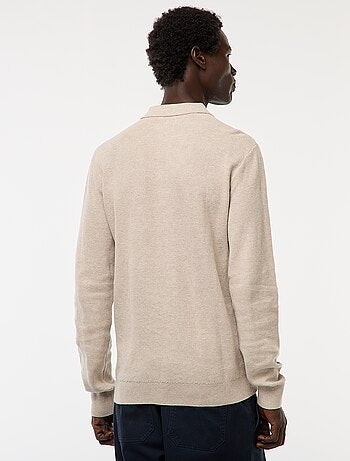 Polo a maniche lunghe in maglia fantasia